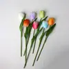 Buquê de Tulipas Artificiais de Couro PU de Alta Qualidade para Decoração de Transmissão ao Vivo, Buquê de Casamento da Noiva