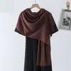 Bufanda Larga de Bambú Popular Transfronteriza Casual Versátil Personalidad Color Sólido Minimalista Cómoda Transpirable Ropa de Viaje Chal Multiusos