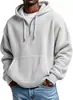 Sudadera con capucha de manga larga de gofre nueva y de moda transfronteriza europea y americana para hombre, color liso, holgada, deportiva, casual, ropa para hombre