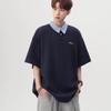 Camiseta Polo Tendência Estilo Japonês Cor Blocada Xadrez Gola Polo Manga Curta Unissex Retro Americano Estilo College Casal Versátil