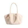 Bolsa tote peluda de outono e inverno, grande capacidade, novo estilo, versátil, casual, adequada para trabalho e deslocamento, com um visual sofisticado, bolsa de ombro, bolsa de pelúcia