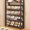 Sapateira ultrafina multi-camadas para entrada de casa, armário de sapatos pequeno e estreito, prateleira de armazenamento, dormitório, pequeno e simples, artefato de armazenamento de sapatos