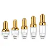 Botella de vidrio para aceites esenciales de 30 ml con forma de hombro, Botella de vidrio transparente dispensadora de sérum de 20 ml, Botella de muestra cosmética, Botella vacía