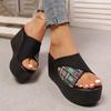 Sandalias de Cuña para Mujer Transfronterizas Talla Grande 2026 Chanclas de Suela Gruesa con Punta Abierta para Mujer Uso Exterior de Verano Chanclas de Suela Gruesa