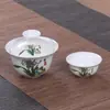 Conjunto de chá de cerâmica azul e branca, infusor de chá doméstico, gaiwan Kung Fu, conjunto completo de xícaras de chá simples, loja de fábrica atacadista transfronteiriça