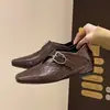 Nuevos Zapatos de Mujer de Cuña Oculta para Aumentar Altura, Versátiles para Primavera y Otoño, Mary Janes de 5cm, Zapatos Pequeños de Cuero, Estilo Británico 2026 con Hebilla y Punta Cuadrada
