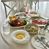 Tazón de paja con patrón de roca de cerámica, tazón creativo para ensalada de frutas con borde, tazón de sopa estilo occidental, vajilla de alta gama para hoteles y clubes