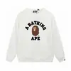 Marca de moda transfronteriza de comercio exterior BAPE sudadera con capucha de punto para hombre, otoño e invierno, manga larga, estampado de letras, holgada, cuello redondo