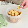 Pote Redondo para Armazenamento de Lanches Caixa de Armazenamento Transparente Espessa de Plástico Pote Selado de Grau Alimentício Pote à Prova de Umidade para Grãos