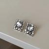 Dulces Aretes de Gato de Dibujos Animados Cuadrados de Estilo Cool para Mujer Creativos Exagerados Personalidad Moda Elegantes Combinan con Todo