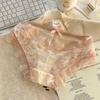Lace sexy underwear senhoras francês cetim puro quer oco de algodão virilha respirável menina cintura baixa cuecas atacado
