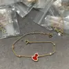 Pulseira Kirin High Version White Shellfish Red Agate Gourd Pulseira de ouro rosa com diamantes Pulseira cheia de diamantes Presente para melhor amigo amante