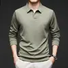 Exportación transfronteriza, Camisa polo para hombre con cuello de gaviota, adecuada para primavera y otoño, casual y versátil, una camiseta de hombre de alta gama