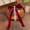 Red Bow Headwear Noiva Brinde Vestido Cerimônia de Noite Acessórios para o Cabelo Noivado Casamento Grampo de Cabelo Atmosfera Simples Mulheres de Alta Classe