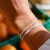 Pulsera de Aleación Estilo Bohemio Transfronterizo Europeo y Americano, Elegante y Personalizada, Set de Tres Capas de Pulsera de Hueso de Serpiente de Hoja Apilables para Mujer