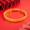 Pulsera de Trébol de Cuatro Hojas para Mujer Color Oro Arena Vietnamita Venta al por Mayor Joyería para Mujer Oro Arena Venta al por Mayor Pulsera de Amor Pulsera
