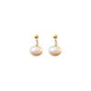 Pendientes geométricos redondos de perla con aguja de plata, de Corea del Sur, ligeros, de lujo, de alta calidad, a la moda, elegantes, combinables, al por mayor.