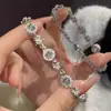 Pulsera de Flor Hueca de Circonita Dulce Estilo Coreano, Lujo Ligero, Sensación de Alta Gama, Joyería con Diseño de Nicho Elegante