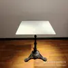 Mesa de Comedor Exterior Francesa de Pizarra Mármol con Borde de Acero Inoxidable Mesas y Sillas para Restaurante Occidental Tienda de Té con Leche Cafetería