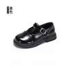 Zapatos de Cuero para Niña Color Negro Estilo Princesa Cuero Suave Nueva Colección Primavera y Otoño Estilo Británico Zapatos Individuales para Niños Suela Suave Zapatos de Desempeño para Niña Pequeña