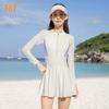 Traje de Baño 361 Grados para Mujer Conservador 2025 Nuevo Primavera Caliente de Una Pieza Estilo Falda Manga Larga Traje de Baño de Alta Gama Talla Grande