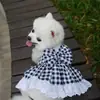 Mascota Jk Cuadros Perro Falda Arnés Correa Paseo Perro Gato Chaleco Ropa Teddy Bulldog Francés Suministros para Gatos