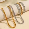 Pulsera de cadena cubana de acero de titanio de alta calidad, collar simple y generoso de moda para mujer, estilo nicho unisex para Instagram, conjunto