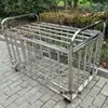 Carrito de Bolas de Acero Inoxidable Cesta Gruesa de Almacenamiento para Guardería Aro de Baloncesto Infantil Carrito Móvil Plegable para Adultos Estante de Bolas