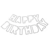 Letras de Papel Vazado com Glitter feliz aniversário Bandeira de Aniversário Decoração Arranjo de Festa Flor Aniversário Banner