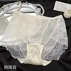 Bragas Sexy de Encaje Estilo Palacio Francés Blanco Rococó para Mujer, Amigables con la Piel, Suaves, No Aprietan, Entrepierna Antibacteriana 10A, Tallas Grandes