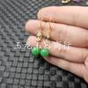 Contas redondas de Jaspe de Taiwan Brincos de tarraxa de Jade 10mm brincos de tarraxa de jade verde espinafre brincos verde Yang fábrica de brincos de tarraxa atacado