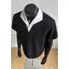 Estilo Old Money Patrón Espiga Falso Dos Piezas Manga Corta Diseño Verano para Hombre Top Casual Camisa Estilo Americano Cuello Camisero Camiseta de Media Manga