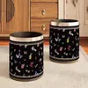 Nueva Sala de Té de Estilo Chino, Casa de Té, Cubo de Basura Redondo de Cuero, Uso en Habitación de Hotel, Sala de Estar Retro de Estilo Chino, Alto Valor Estético
