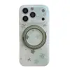 Capa Rotativa 360 com Estrela Xadrez Verde Menta para Celular Apple 18 Pro Max, Adequada para 16 Pro Camada Dupla 17