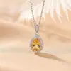 Colgante de Citrino Chapado en Oro de Plata de Ley S925 Yiluyin, Moderno, Elegante, Versátil, Colgante de Plata con Forma de Gota de Agua