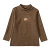 Camiseta de cuello alto medio para niños Otoño e Invierno Nuevo Estilo Niños y Niñas Tops Base Ropa Cálida para Bebés Rayas Versátil t
