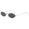Gafas de sol ovaladas de metal de tendencia europea y americana gafas de sol con montura ovalada retro moda pieza oceánica gafas de sol transfronterizas