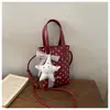 2026 Nova Bolsa Versátil de Verão Pequena Tote Bag para Mulheres, Bolsa de Ombro Transversal de Nicho de Bolinhas de Alto Padrão