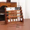 Soporte de madera para aretes para guardar joyas, expositor para vender aretes, clips para orejas, collares, pulseras y accesorios
