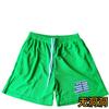 Shorts esportivos americanos para comércio exterior transfronteiriço, modelo Bird's Eye, secagem rápida, respiráveis, ideais para fitness, corrida e exercícios, com modelagem solta até o joelho e quatro pontos de ajuste.