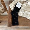 Ambiente otoñal "calcetines sin hueso de hilo de punto con lazo para niños calcetines de otoño e invierno de lunares calcetines coreanos ins de rizo