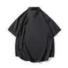Camisa Masculina de Manga Curta Fina para Comércio Exterior Japonês e Coreano, Camisa Fresca de Seda de Gelo para Verão, Top para Férias na Praia para Homens