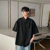 Verano Sin planchado Nuevo Estilo Chino Nuevo Camisa Guapo Yuppy para Hombre Manga Corta Marca de Moda Combinable Top Chico Urbano Camisa Casual