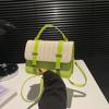 Bolso de mano de paja estilo coreano de moda, primavera 2024, nuevo bolso bandolera de hombro combinable, bolso cuadrado pequeño estilo coreano para mujer.