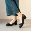 Zapatos Mary Jane de Tacón Alto Estilo Francés Retro con Lazo, Tacón Grueso, Punta Cuadrada y Corte Bajo para Mujer 2026
