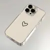 Funda Minimalista Estilo Ins con Forma de Corazón de Manzana para iPhone 16/15/14/13/12/11, Funda Suave 17 Space Case Suave