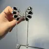 Pinza para el cabello de aleación estilo coreano con forma de mariposa, de alta gama, exquisito accesorio para el cabello con borla de cuentas, pinza para el cabello de media coleta para mujer