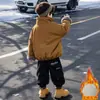 Ropa de Invierno para Niños Chaqueta con Forro de Terciopelo 2026 Nueva Elegante para Niños Medianos y Grandes Chaqueta Gruesa con Solapa Estilo Otoño e Invierno Top