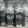 Paisaje de porcelana azul y blanca pintado a mano, gran piso, decoración de arreglos florales para sala de estar del hogar, regalos de inauguración de la empresa hotelera