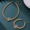 Tendencia Transfronteriza Europea y Americana Nuevo Colgante de Cabeza de León con Incrustaciones de Diamante Pulsera Aretes de Botón Anillo Conjunto de Joyería de Personalidad de Moda
